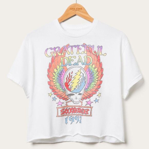 Junk Food Clothing Tops - Junk Food Grateful Dead Winged Skill Flea Market Crop Tee Size XL